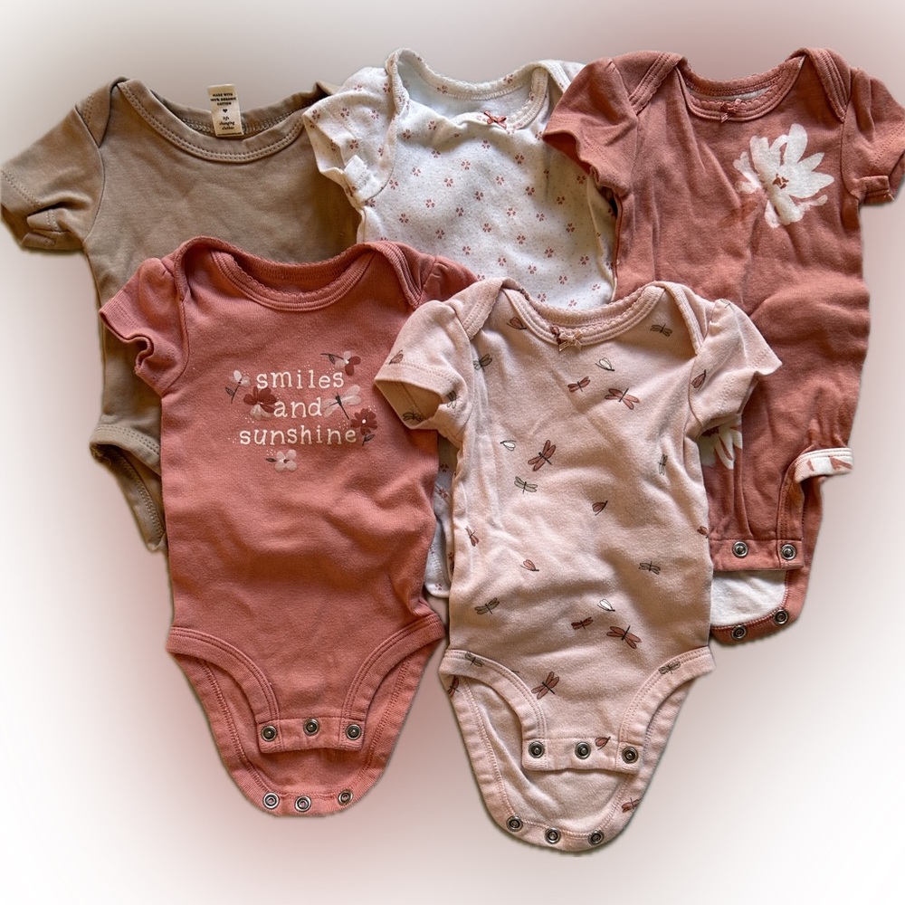 Newborn NB bundle infant bodysuit carters & colored organics